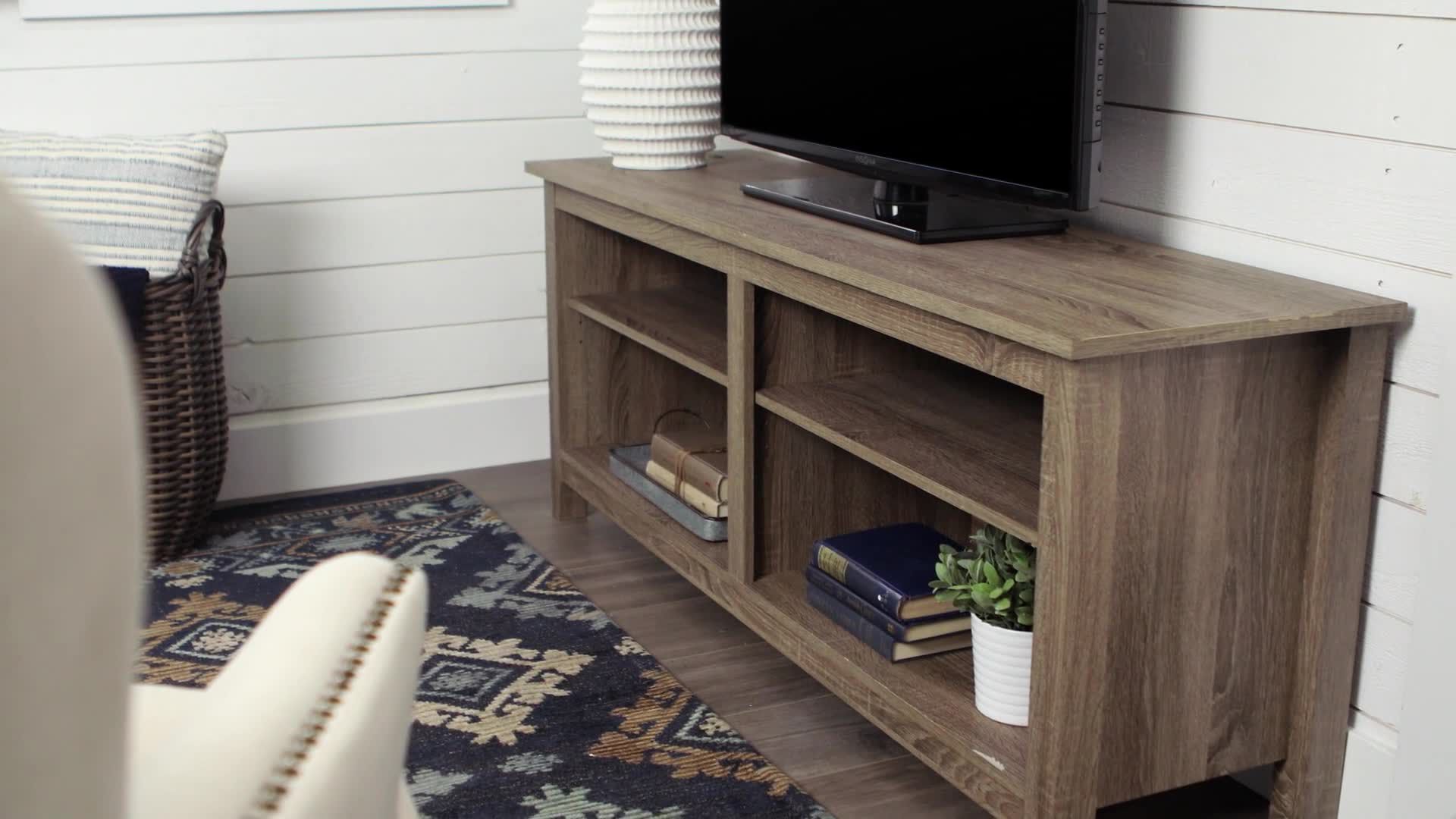 W. Trends 58" Rustic Open TV Stand or TVs up to 65" - Traditional Brown