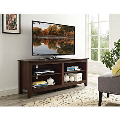 W. Trends 58" Rustic Open TV Stand or TVs up to 65" - Traditional Brown
