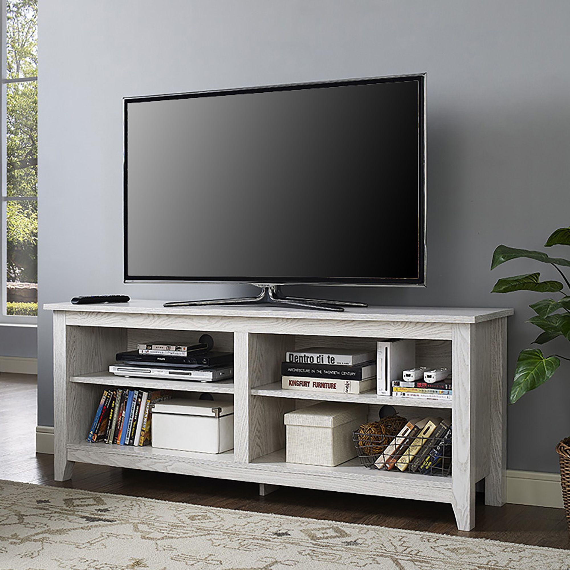 58 W. Trends Contemporary Wood TV Console - Gray