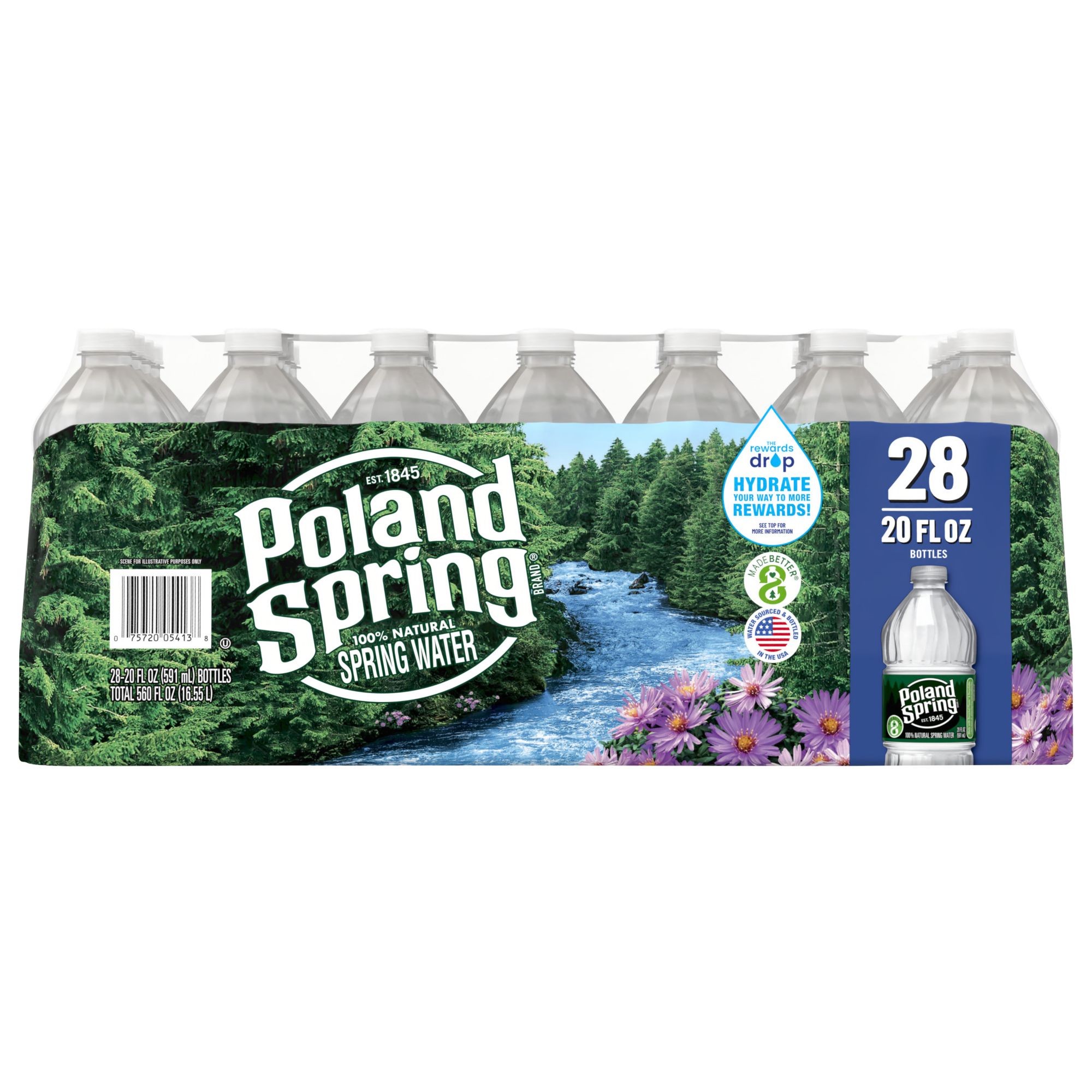 20 Ounce Bottled Spring Water  Poland Spring® Brand 100% Natural