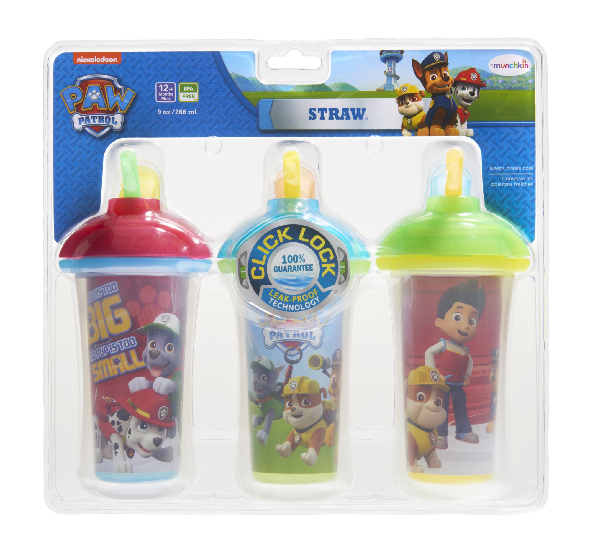 Paw Patrol Click Lock Insulated Straw Cup - 9 oz (Munchkin)