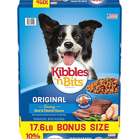 Kibbles 'n Bits Beefy Bits Savory Beef Flavor Dry Dog Food, 17.6 lbs.