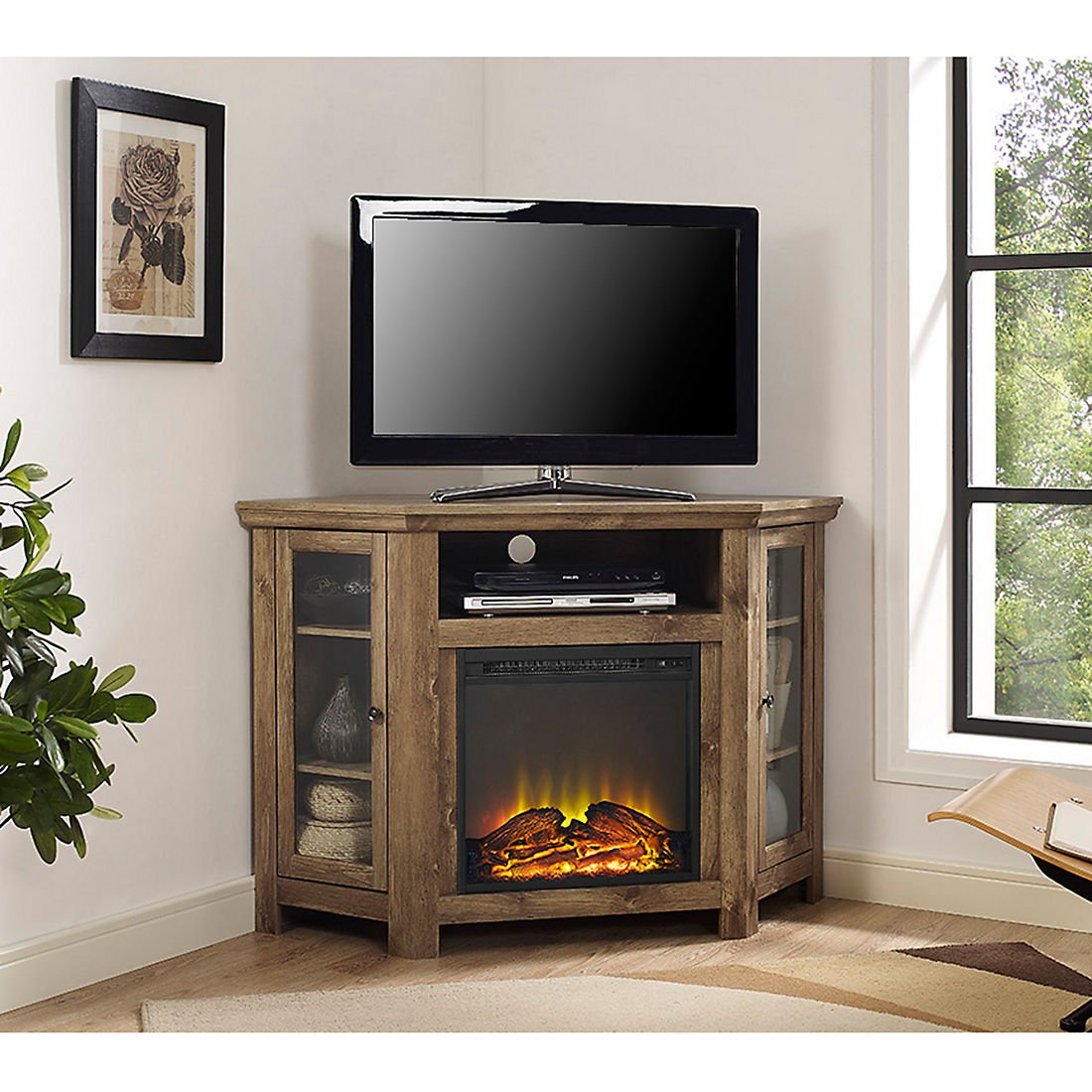 Bjs Whole Club, Corner Tv Stand With Built In Fireplace
