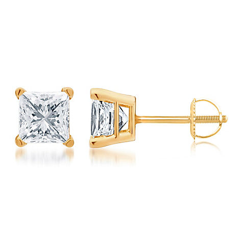 1.00 ct. t.w. Princess-Cut Diamond Stud Earrings in 14k Yellow Gold