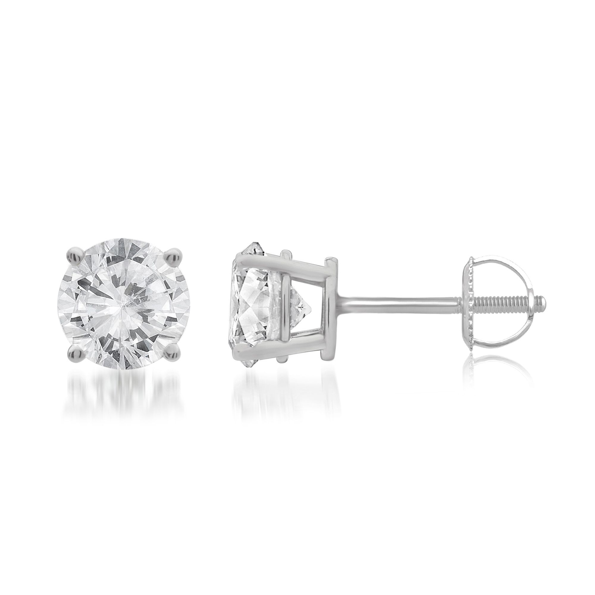 Men's Diamond Earrings 1/4 ct tw Round-cut 10K White Gold