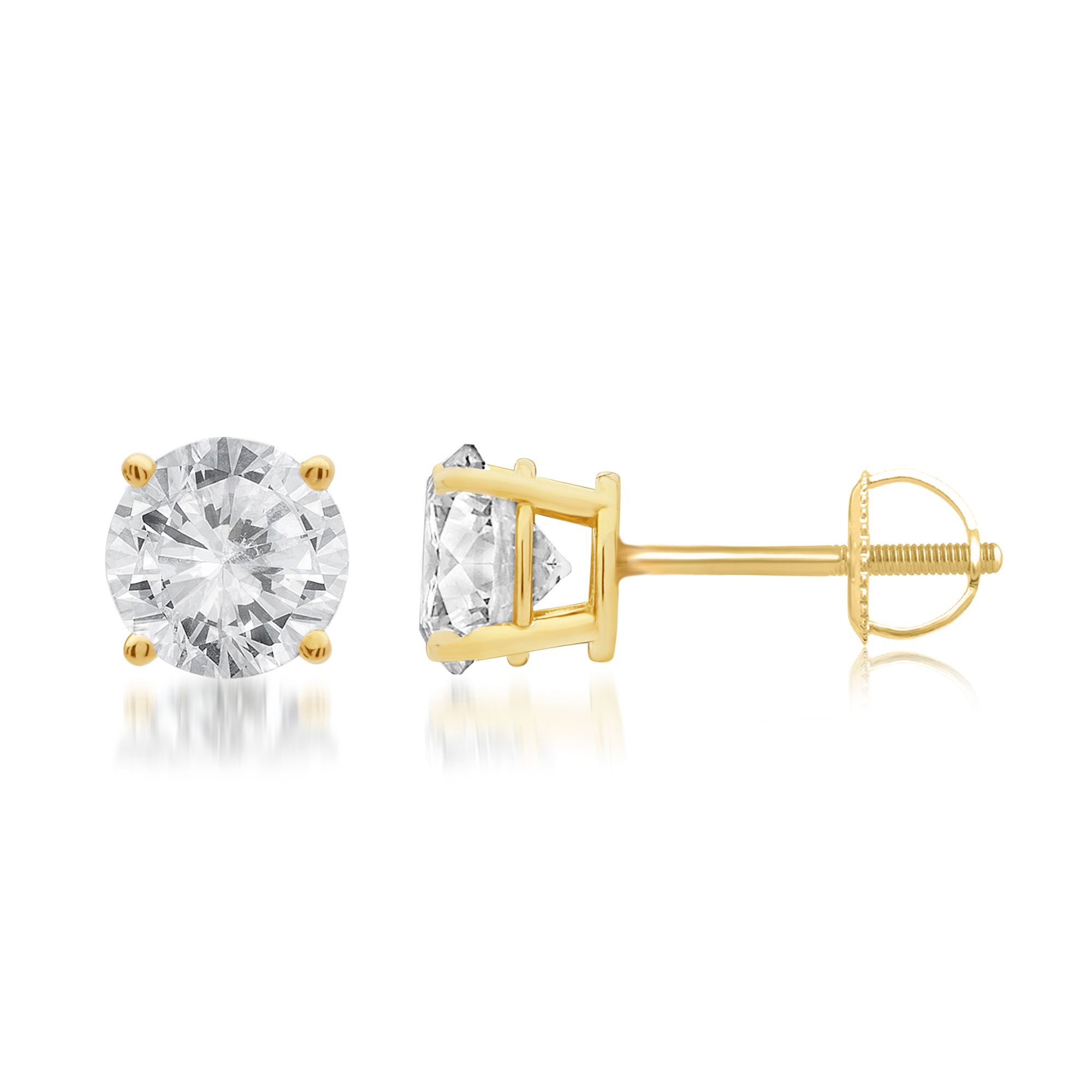 1/2 Ct. T.W. Diamond Frame Stud Earrings in 14K White Gold (I/I2)