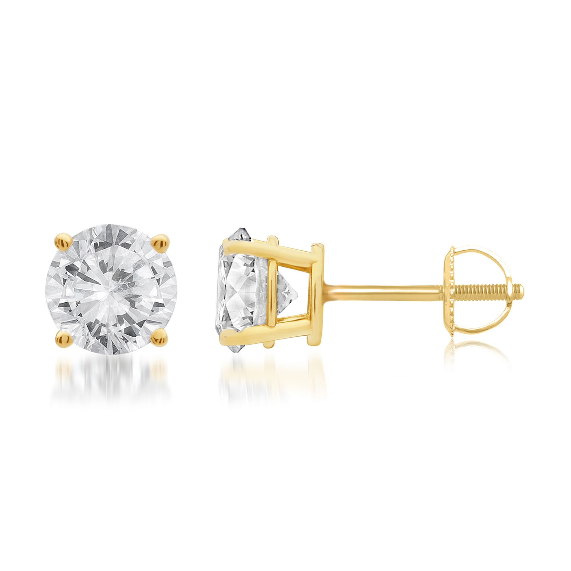 Diamond Earrings 1/15 ct tw Round-cut 10K Yellow Gold