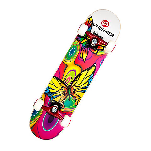 Punisher Skateboards Butterfly Jive 31" ABEC-7 Complete Skateboard