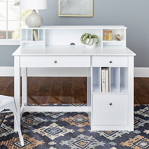 W. Trends Deluxe Desk with Hutch - White