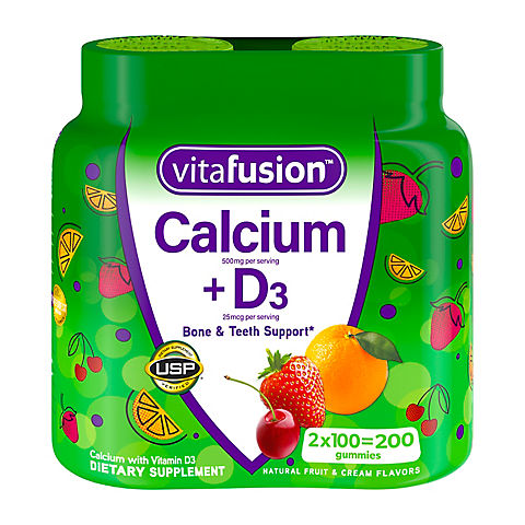 Vitafusion 500mg Calcium Gummy Vitamins for Adults, 2 pk./100 ct.