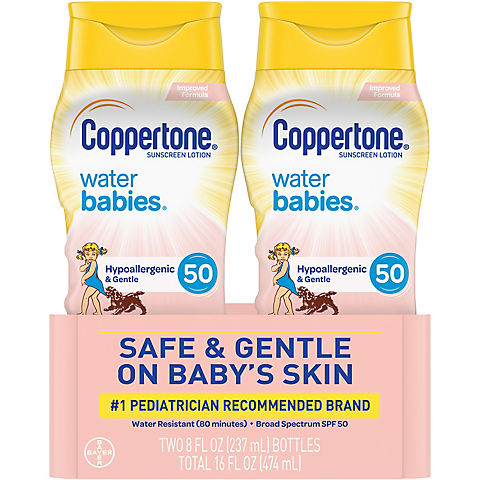 Coppertone Water Babies Sunscreen SPF 50 Lotion, 2 pk./8 fl. oz.