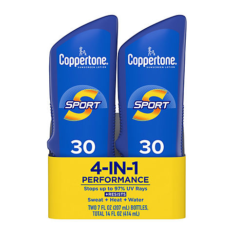 Coppertone Sport Sunscreen SPF 30 Lotion, 2 pk./7 fl. oz.