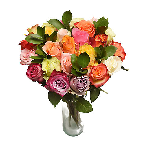 Rainbow Rose Bouquet, 24 Stems