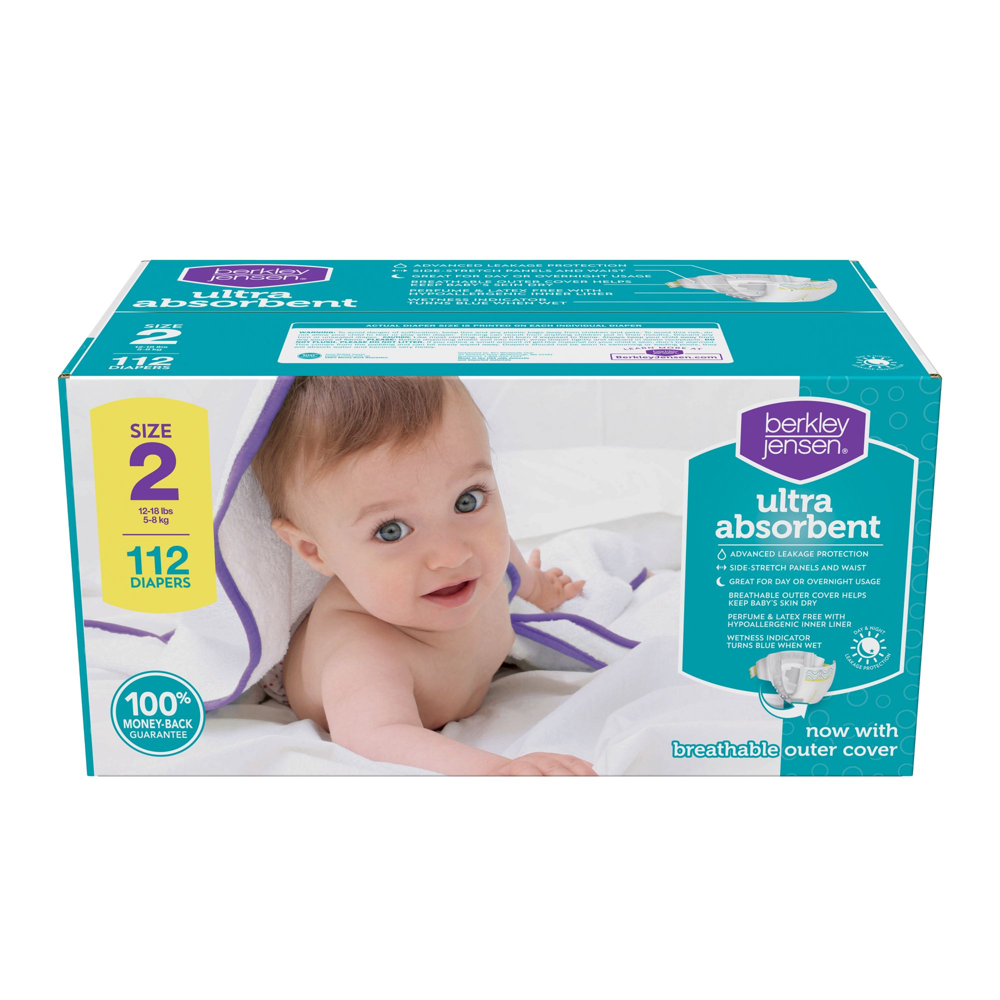 Berkley Jensen Ultra Absorbent Diapers, Size 2, 112 ct