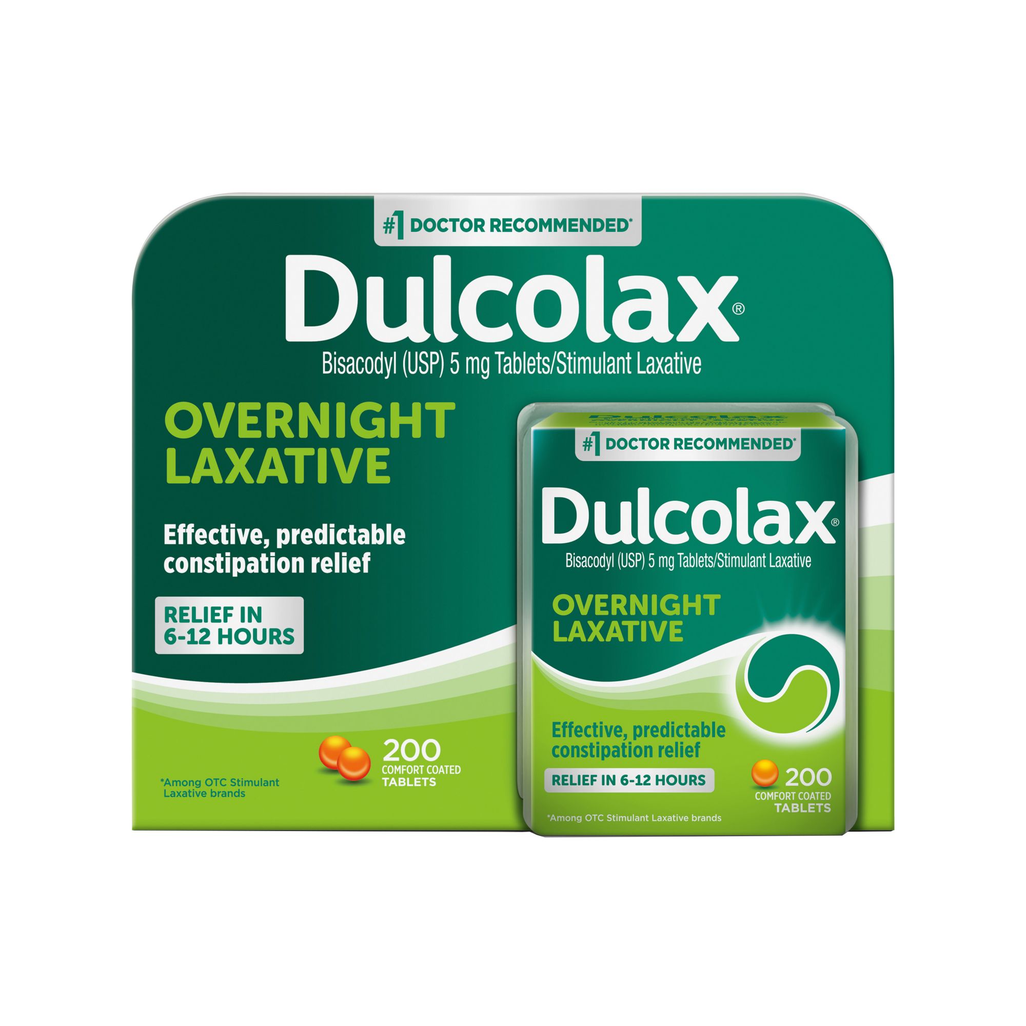  Dulcolax Overnight Relief Laxative for Gentle Constipation  Relief, Bisacodyl 5 mg Tablets, 50 Count : Health & Household