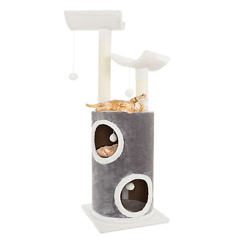 PETMAKER 44.75" 5-Tier Sleep-and-Play Cat Tree Condo - Gray/White