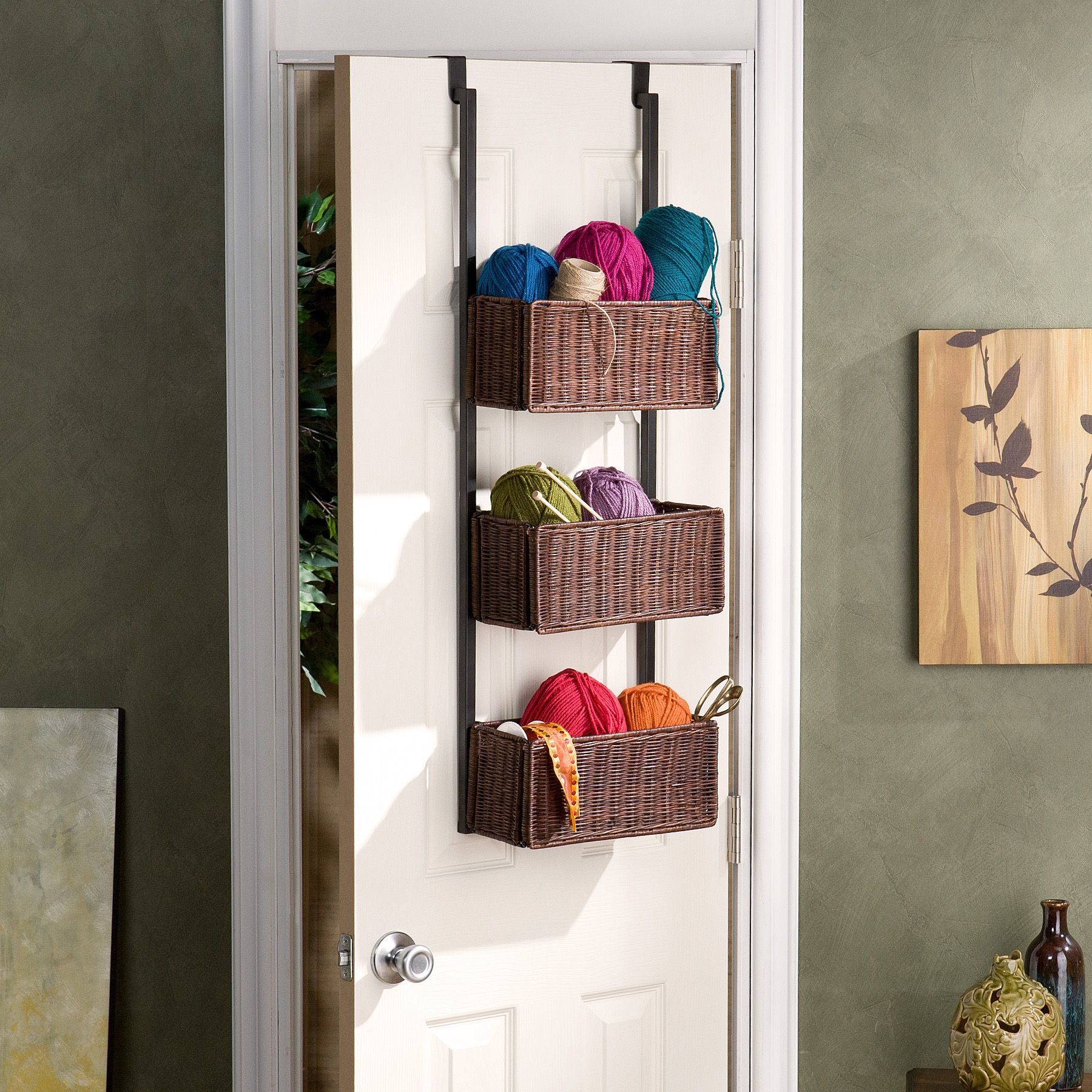 Overdoor Storage Basket Rack