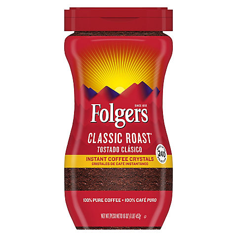 Folgers Classic Roast Ground Instant Coffee, 16 oz.
