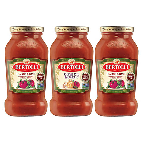 Bertolli Pasta Sauce Variety Pack - Tomato & Basil and Olive Oil & Garlic, 3 pk./24 oz.