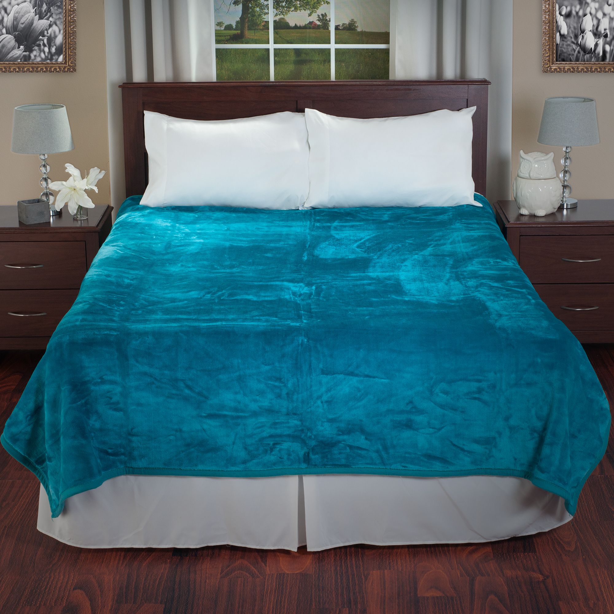 Lavish Home Solid Soft Thick Mink Blanket Aqua BJ s Wholesale Club