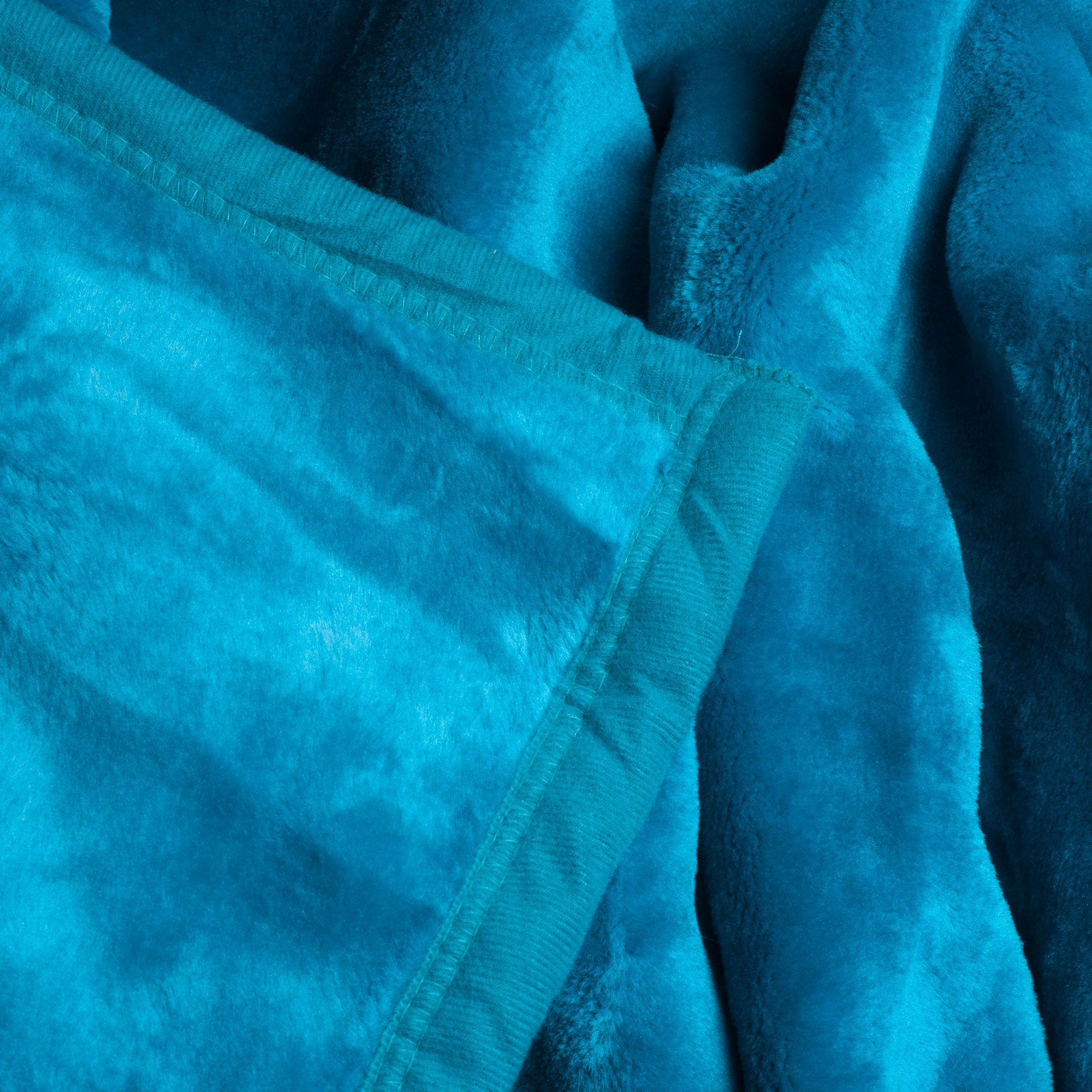 Lavish Home Solid Soft Thick Mink Blanket - Aqua