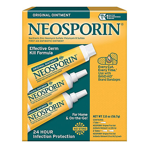 Neosporin Original  Ointment For 24-hour Infection Protection - For Home on the Go - one 1oz and 2 pk./0.5 oz.