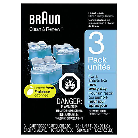 Braun Clean & Renew Cartridges with Lemon Fresh Scent, 3 pk.
