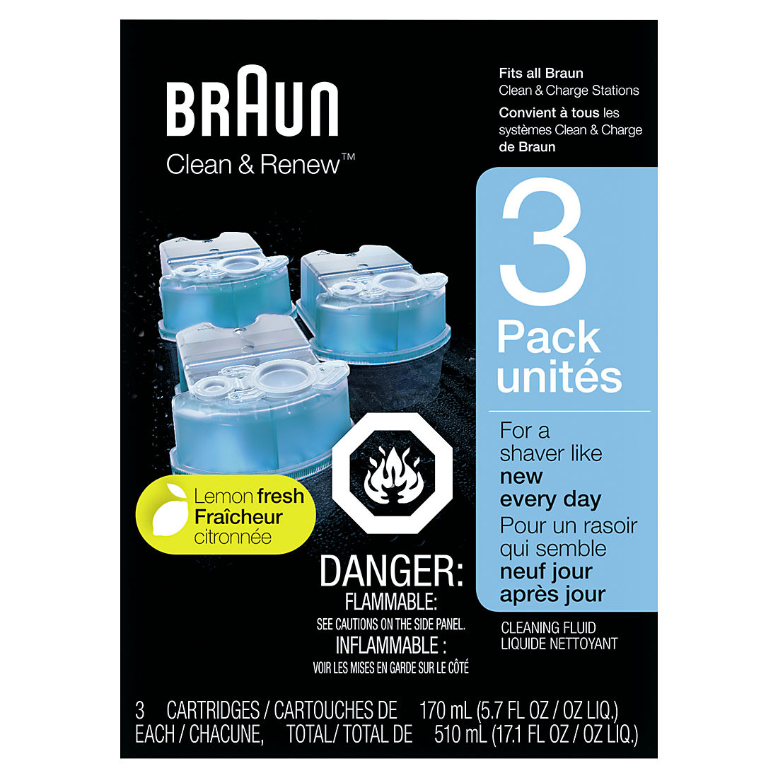 Braun Clean & Renew Cartridges, 3 pk.