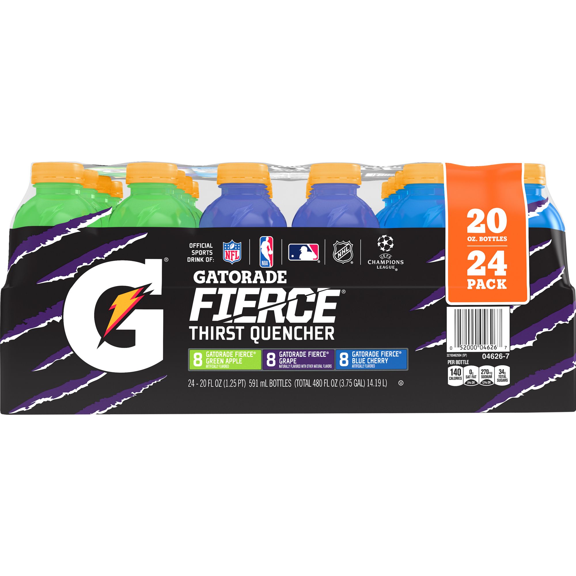 Gatorade 20 Oz. Fierce Grape Wide Mouth Thirst Quencher Drink (24-Pack) -  Power Townsend Company