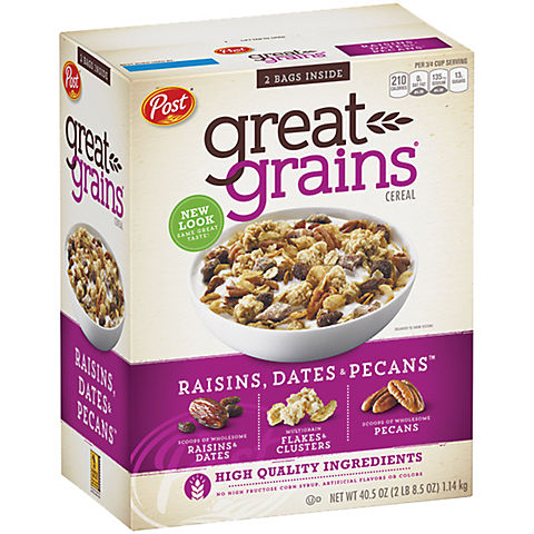 Post Great Grains Raisins, Dates and Pecans, 40.5 oz.