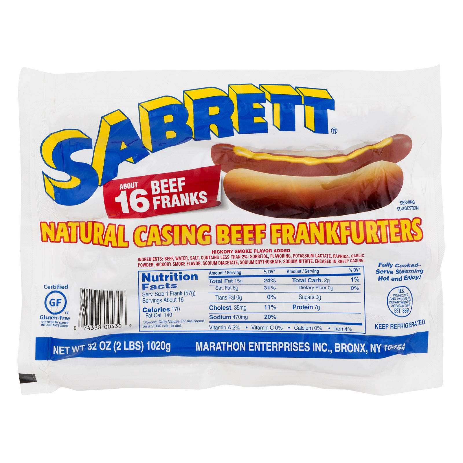 sabrett natural casing hot dogs