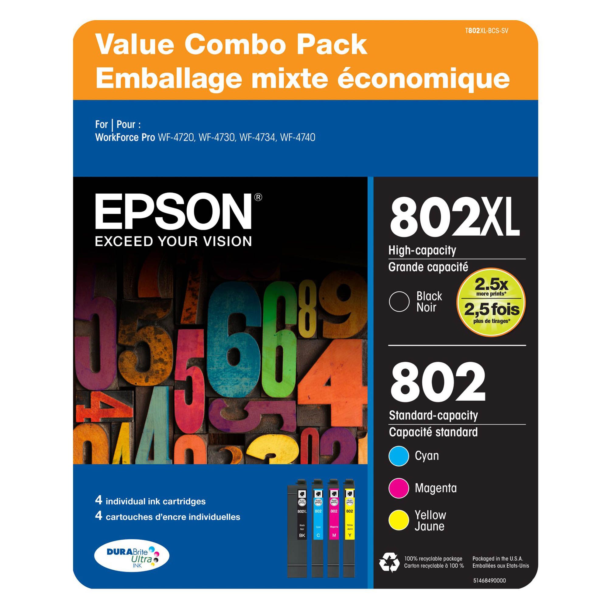 Epson T802 Color Combo Ink Cartridges, 4 pk. | BJ's Wholesale Club