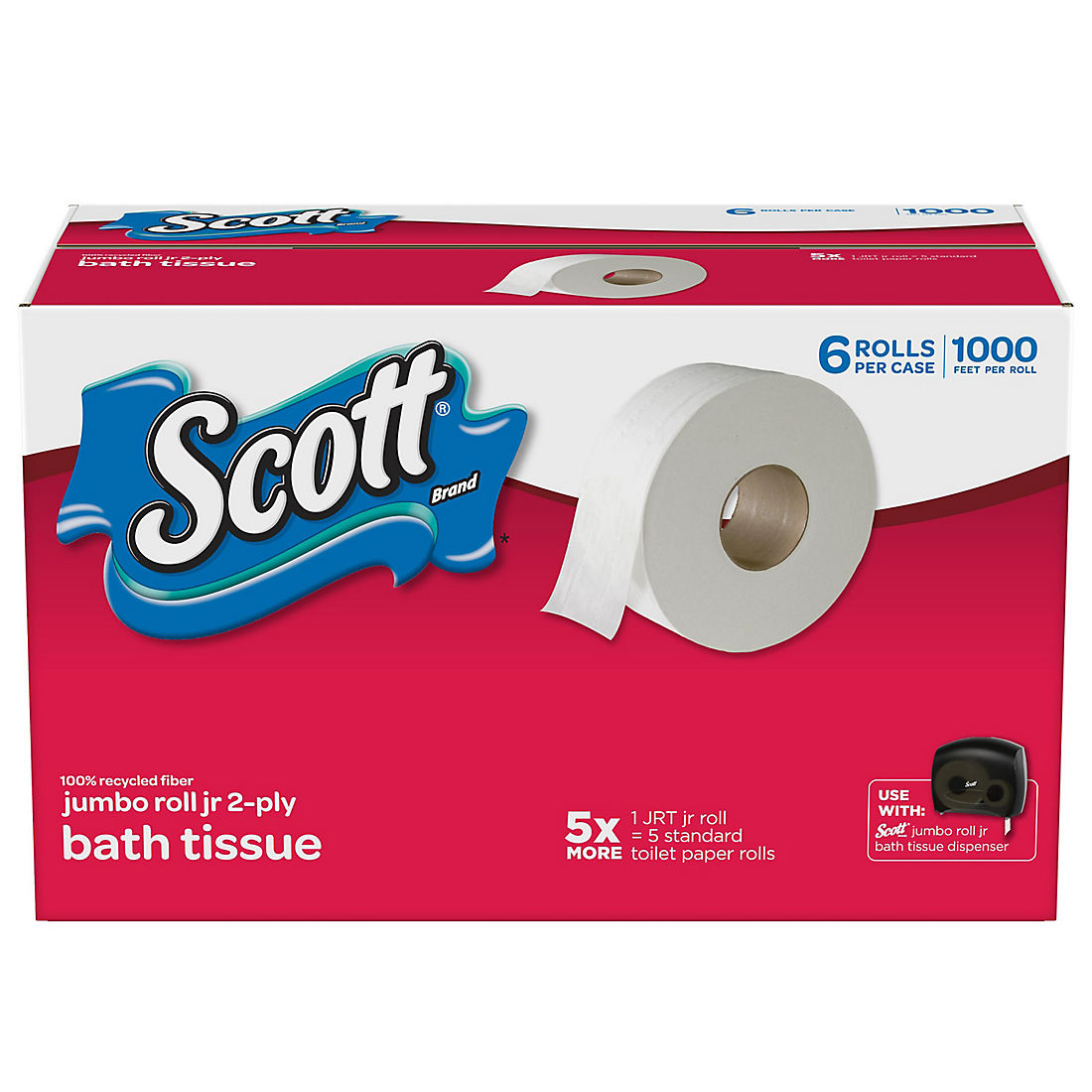 12 rolls per case. 3.625 x 9.125 x 9.125 inch Boardwalk White 2 Ply Jumbo Toilet Paper Bath Tissue