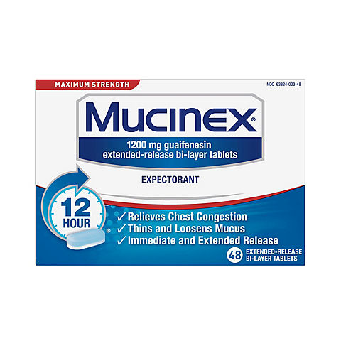 Mucinex Maximum Strength Expectorant, 48 ct.