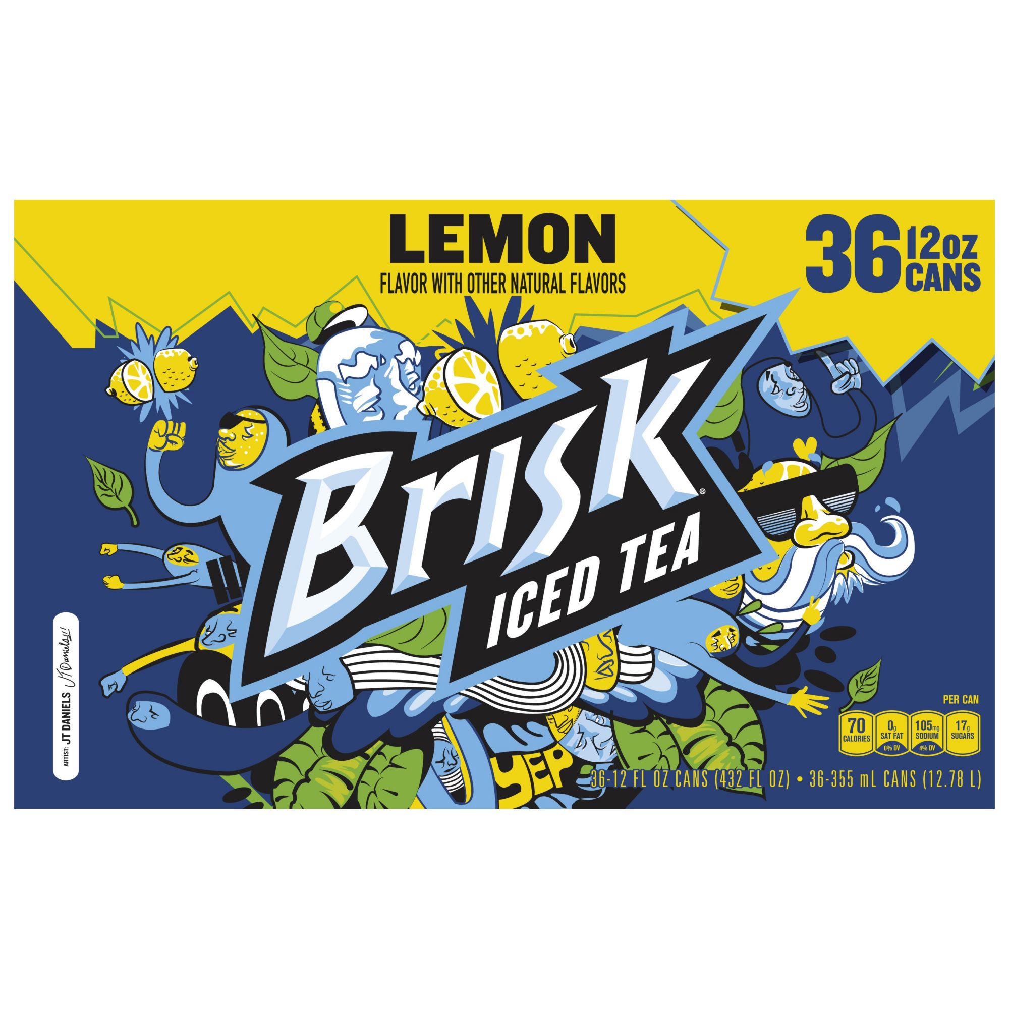 Brisk Iced Tea Variety Pack - Pack of 15 , 4 different Flavors