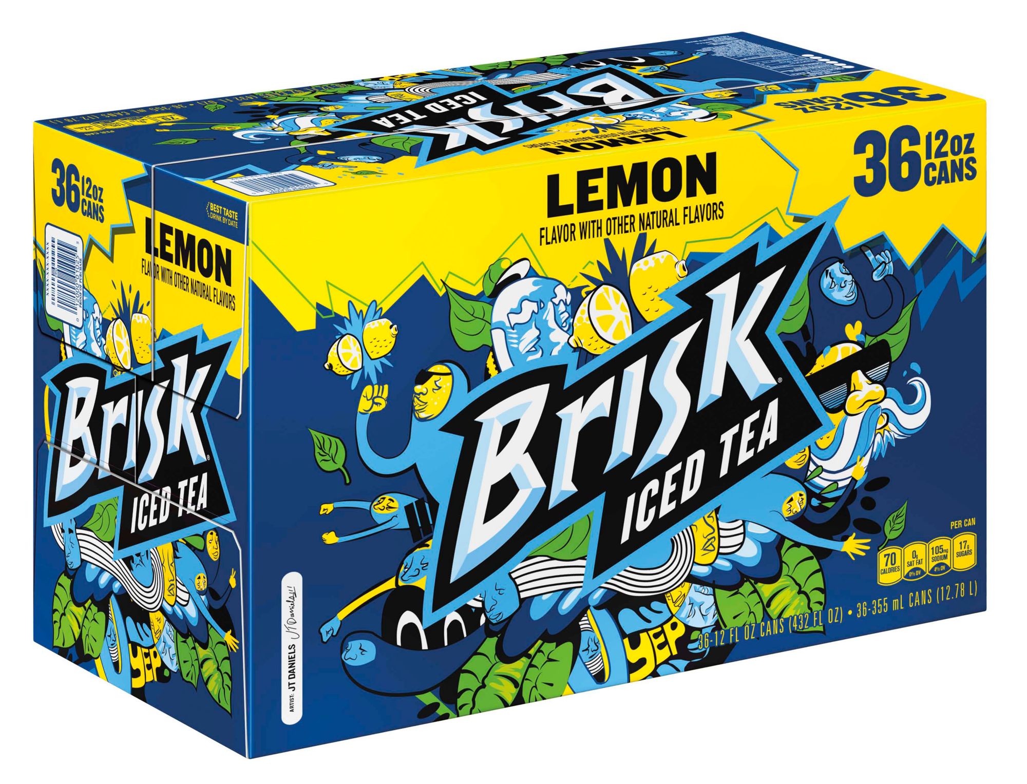 Brisk Iced Tea, Lemon Flavor, 12 Fl Oz, 24 Count