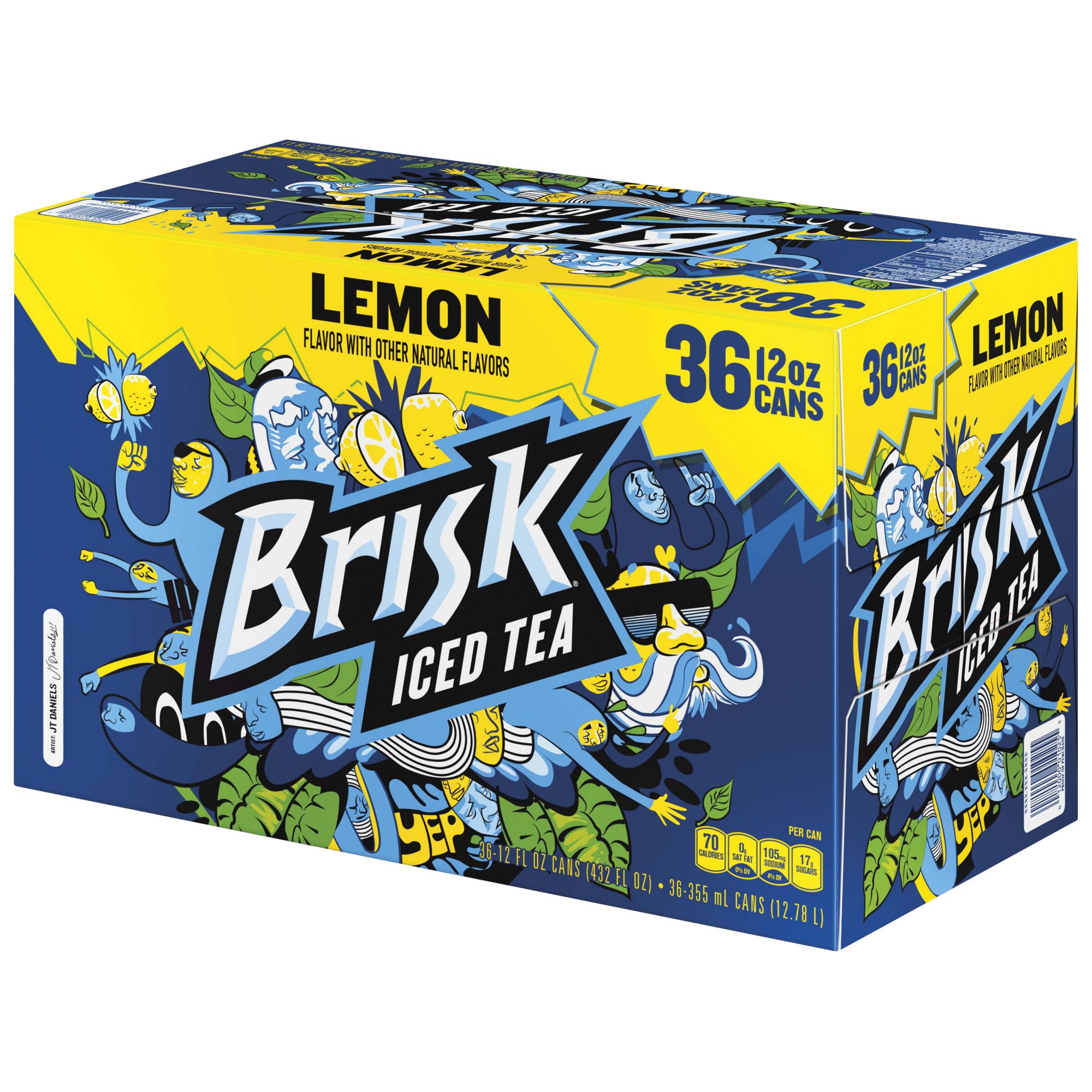 Brisk Iced Tea, Lemon Flavor, 12 Fl Oz, 24 Count