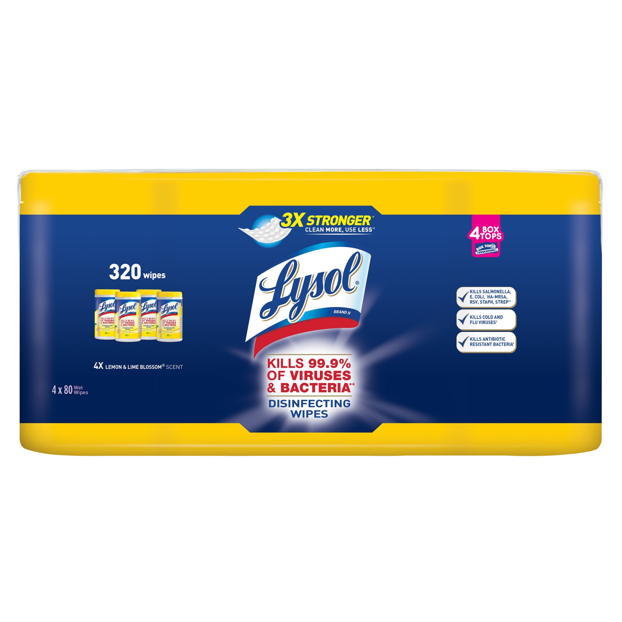 Lysol Disinfectant Wipes, Multi-Surface Antibacterial Cleaning Wipes, For  Disinfecting and Cleaning, Lemon and Lime Blossom, 80 Count