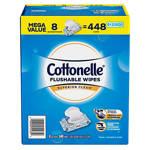 Cottonelle Flushable Cleansing Cloths, 8 pk./56 ct.