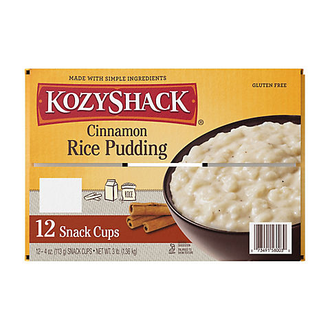 Kozy Shack Cinnamon Raisin Rice Pudding, 12 pk./48 oz.