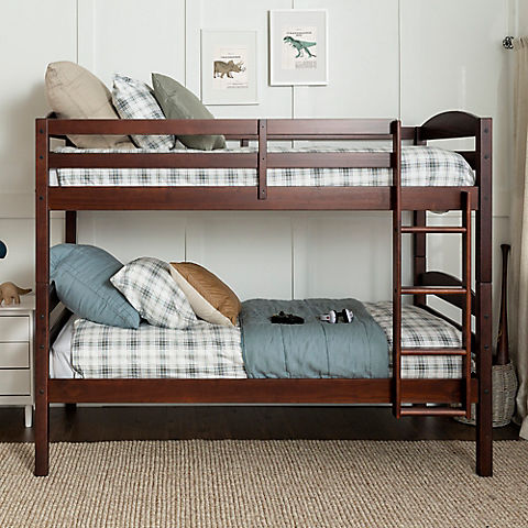 W. Trends Twin-Size Solid Wood Bunk Bed - Espresso