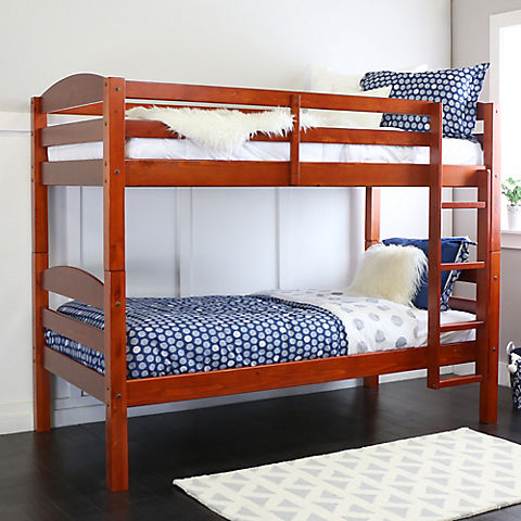 W. Trends Twin-Size Solid Wood Bunk Bed - Cherry