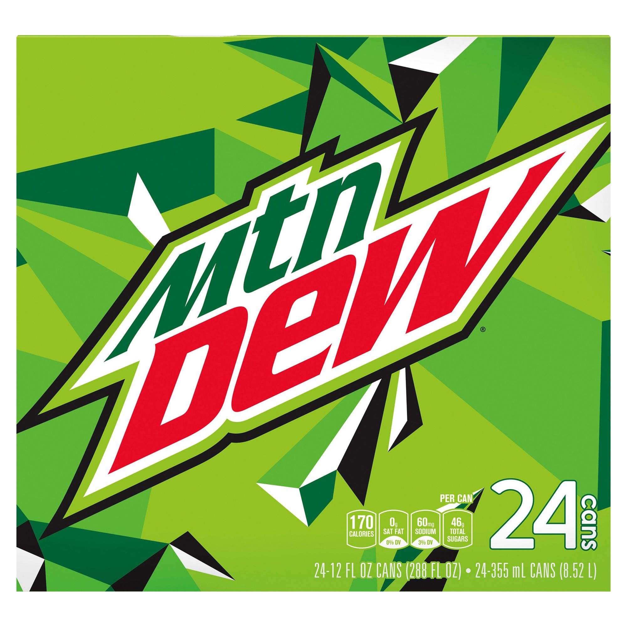 Mountain Dew Soda, 24 pk./12 oz. cans