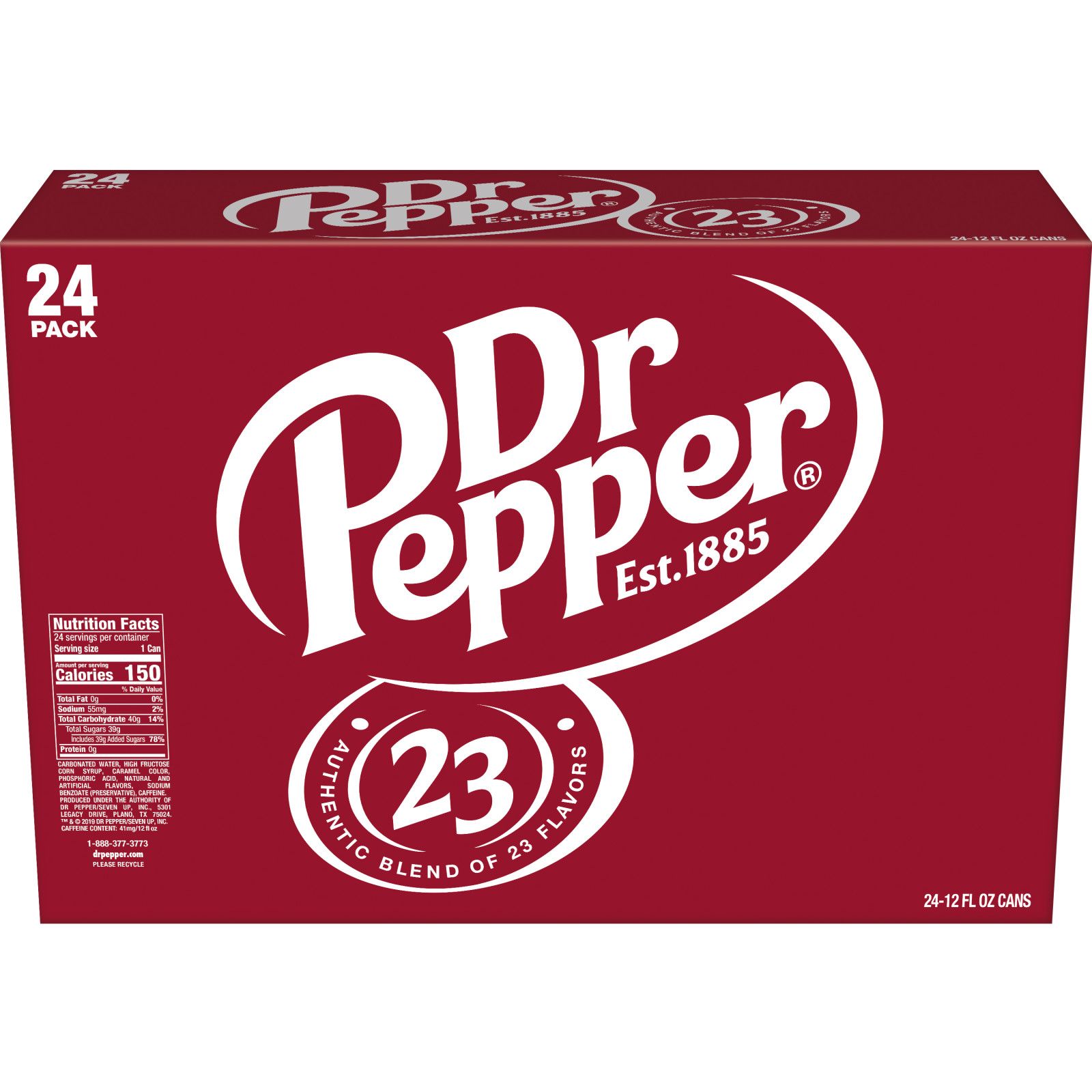 Dr. Pepper Soda, 12 oz., 24 cans