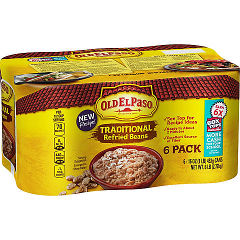 Old El Paso Traditional Refried Beans, 6 pk./16 oz.