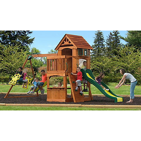 Backyard Discovery Atlantis Swing Set with Upper Fort