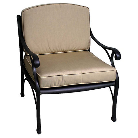 Summerville La Jolla Cushioned Patio Club Chair - Antique Bronze/Heather Beige