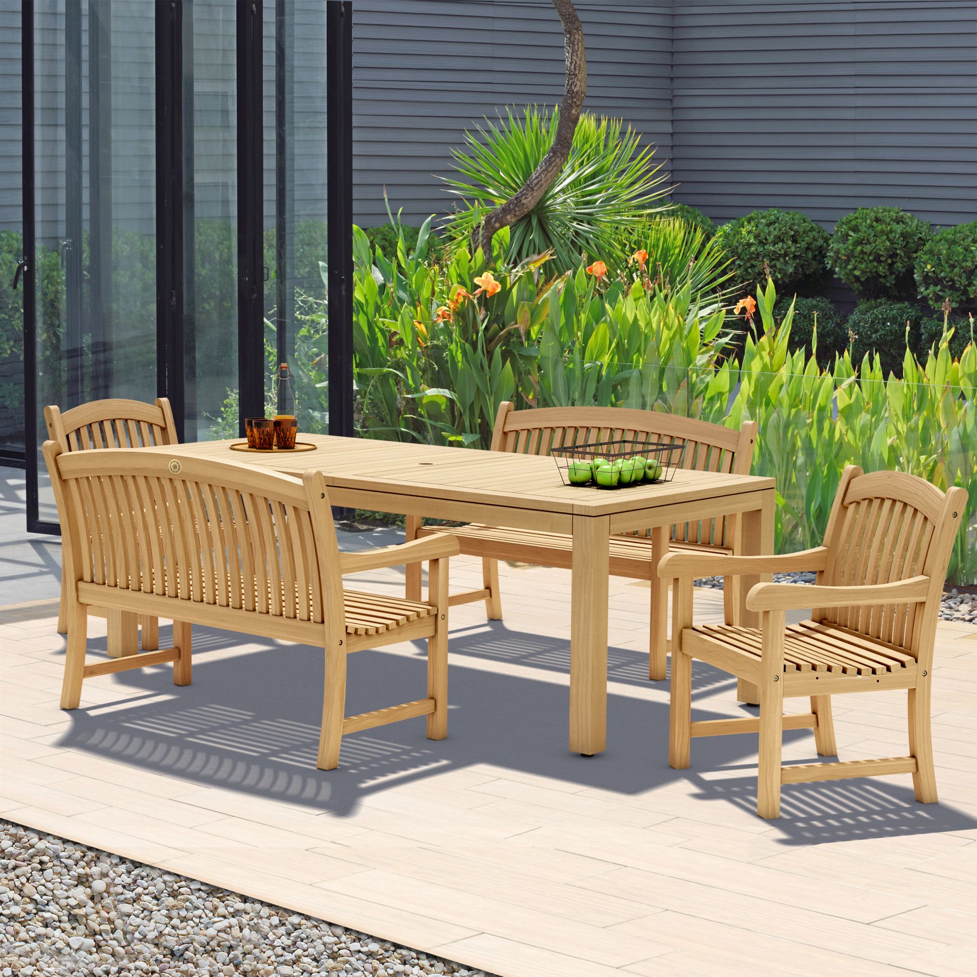 5 piece teak patio set hot sale