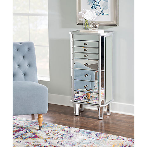 Powell Mirrored Jewelry Armoire - Silver