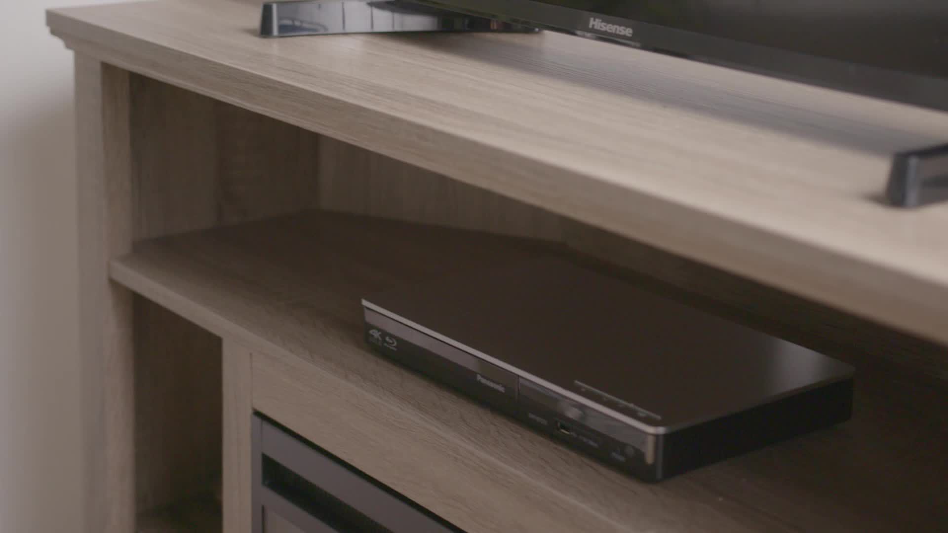 W. Trends 44" Transitional Tall Corner TV Stand for Most TV's up to 50"